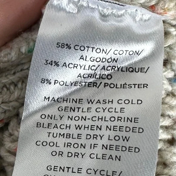 Ann Taylor LOFT Sweater Dress Sz XL 14 16 Scoop Neck Ivory Beige Ribbed Career - Picture 4 of 4